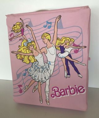Vintage 1988 Superstar Barbie Ballet Studio Carrying Doll Case Fold Out Play Set