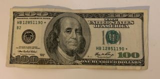 2006 $100 One Hundred Dollar Bill Star Note - Rare - Low Serial Number