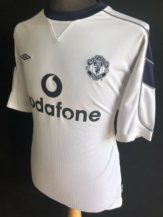 Rare Vodafone Manchester United 1999 - 2000 3rd Shirt,  White,  Large
