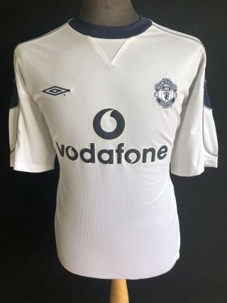 Rare Vodafone MANCHESTER UNITED 1999 - 2000 3rd Shirt,  White,  Large 2