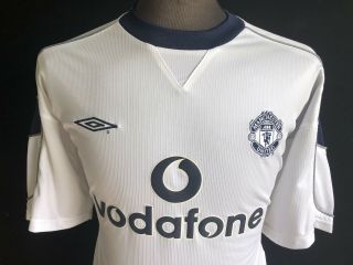 Rare Vodafone MANCHESTER UNITED 1999 - 2000 3rd Shirt,  White,  Large 3