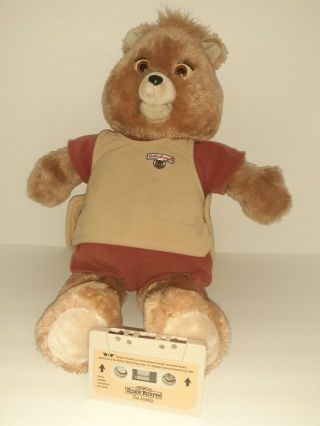 Vintage 1985 Teddy Ruxpin World Of Wonder Animated Talking Toy With Cassette