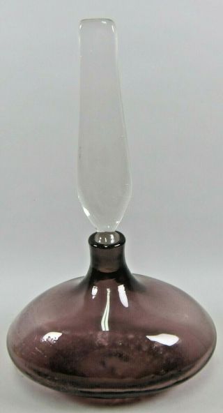 Rare Blenko 1959 Wayne Husted Amethyst " Perfume Bottle " Decanter 5933
