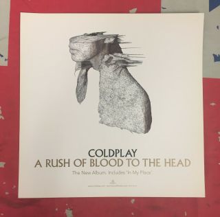 Coldplay A Rush Of Blood To The Head 2002 Shop Promo Display Card Lp Size Rare