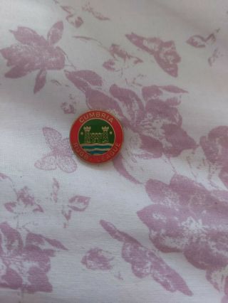 Vintage Cumbria Rugby League Badge Rare