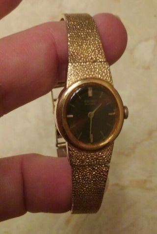 Vintage Seiko Circa 1980 Ladies Gold Toned Watch