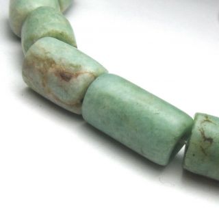 11 Rare Ethereal Graduated Ancient Mauritania Amazonite Cylinder Beads