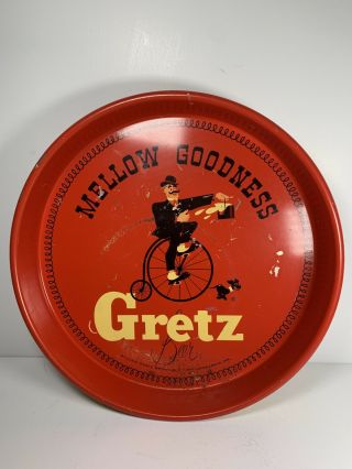 Rare Vintage 1940’s Gretz Beer Metal Tray 14” William Gretz Brewing Philadelphia