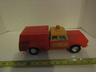 Vintage Truck Nylint Metal Power & Light Co Orange 11 1/2 Inch Rare Toy