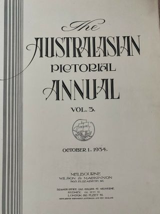 VERY RARE The Australasian Pictorial Annual Oct 1st 1934 Large Book 2
