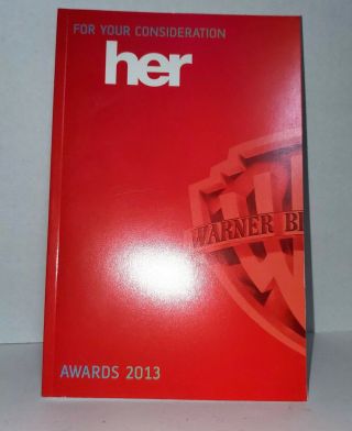 Her Fyc Screenplay By Spike Jonze Rare For Your Consideration Script 2013