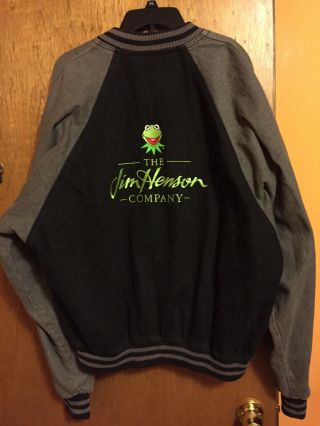Rare Jim Henson Produtions The Muppets Studio Denim Jacket Xl Kermit The Frog