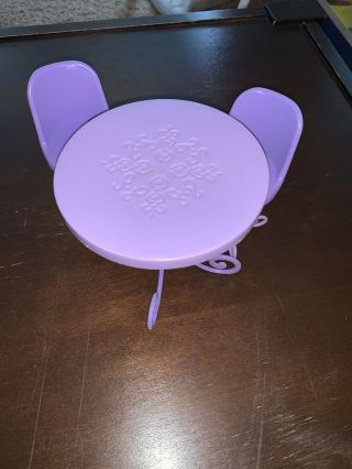 Vintage 1978 Barbie Purple Table And Two Chair Set By Mattel