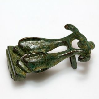 Rare Ancient Roman Bronze Double Dolphin Knee Fibula Brooch Ca 200 - 300 Ad