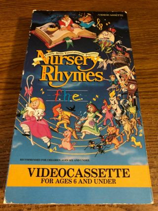 Nursery Rhymes Vhs Vcr Video Tape Movie Cartoon Very Rare F.  H.  E.
