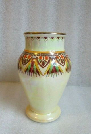 Antique Royal Winton Grimwades Luster Ware Aztec Fringe Regnas Vase Rare Find