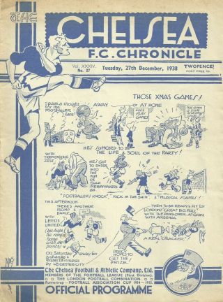 Rare Pre - Ww2 War Football Programme Chelsea V Leeds United 1938