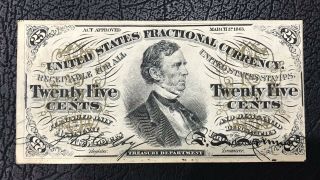 Rare 1863 United States 25 Cents Fractional Currency Note