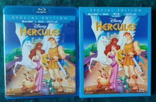 Hercules Disney Blu - Ray With Rare Slipcover (blu - Ray/dvd,  2014,  2 - Disc Set)