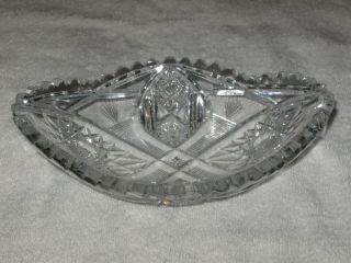 Antique/vintage Brilliant Cut Glass Bowl - 5 1/2 " Long X 5 1/2 " Wide,  3/8 " Thick