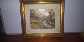 Vintage Landscape Oil Painting Signed By The Artist