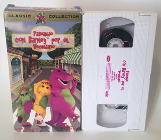 Spanish Language Barney VHS Paseando Con Barney Por El Vecindario Rare 2