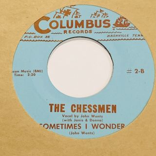 Rare Unknown Southern Garage Punk Rock THE CHESSMEN All By Myself 45 HEAR NM 2