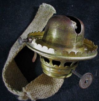 Antique No.  2 E Miller Co Kerosene Lamp Flip Top Burner W/ Set Screw - Brass