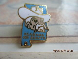 Rare Vintage 1981 Alabama Jc Senate Pin - - - Colonel On State Outline