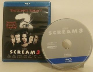 Scream 3 Blu - Ray Out Of Print Rare Wes Craven Neve Campbell Horror