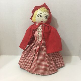Vintage Little Red Riding Hood Doll Topsy Turvy Doll Antique Cloth Handmade