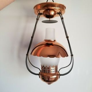 Vintage Underwriters Laboratories Hanging Lantern Copper Metal Dome