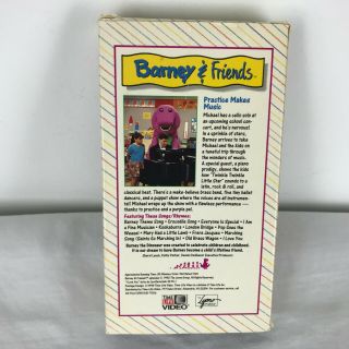 Vtg VHS Barney & Friends: Practice Makes Music Rare Time Life Video Cassette 2