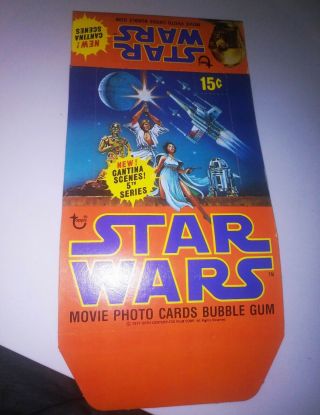 Star Wars Topps Orange Series 5 Empty Wax Box Flat Near 1977 Rare