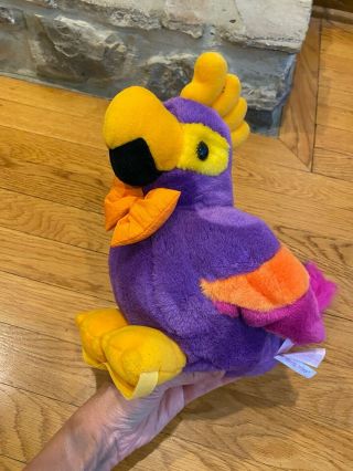 Vtg T.  L.  Toys Hk Ltd Talking Singing Plush Parrot Bird W/ Strap For Arm Rare Fun