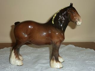 Rare Very Early 1940s Beswick Brown Shire Mare 5 Air Holes - Restored - Model No.  818