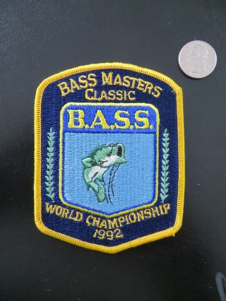 Rare 1992 Bassmasters Classic Participant Patch - 4 1/2 X 3 1/2 Inch B.  A.  S.  S.