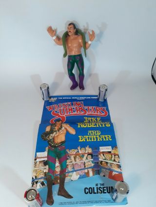 Wwf Ljn Jake The Snake Roberts & Damian Wrestling Figure,  Poster / Rare 1986