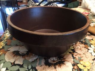 Antique Brown Salt Glaze Stoneware Crock Mixing Bowl 10” Heavy