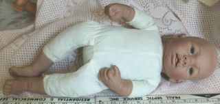 Ael 19 " Baby Doll Vintage Fabric Body Vinyl Head And Limbs Lifelike