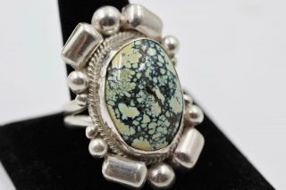 Huge Vtg Navajo Rare Color Turquoise Sterling Silver Old Pawn Size 12.  75 Ring