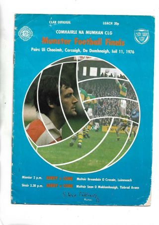 1976 Gaa Football Munster Final Cork V Kerry Very Rare