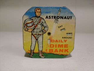 Rare Near Vintage " Astronaut " Daily Dime Bank - Kalon Mfg.  Corp.