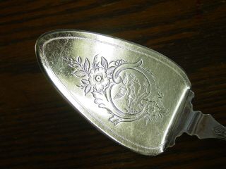 Antique Pie Pastry Server Silver Plate Holmes Booth & Haydens Roman Pattern 1884 2