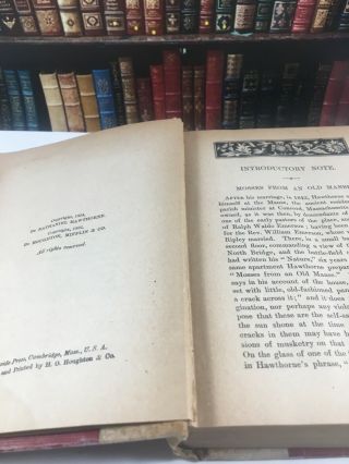 1893 Antique Book Nathaniel Hawthorne 