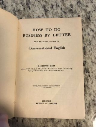 1908 Antique Business Book " How To Do Business By Letter "