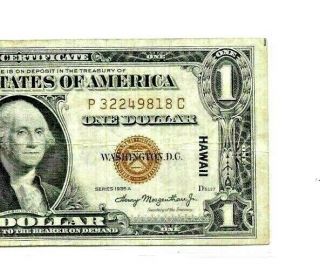 $1 " Hawaii " 1935 - A " Emergency Currency " $1 " Hawaii " (world War Ii) 1935 Rare
