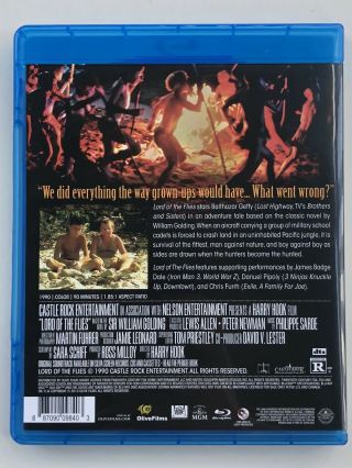 Lord of the Flies (Blu - ray Disc,  2015) Harry Hook 90’s Cult Olive Films Rare 2