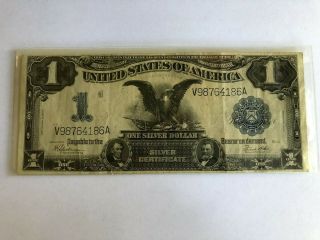 1899 One Dollar Silver Certificate Black Eagle $1 Note Key Date - Very Rare