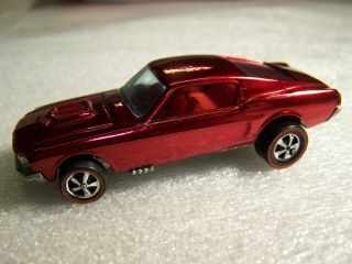 Hot Wheels Redline " Custom Mustang " Red Rare,  Look,  67 Minty